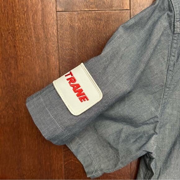 Carhartt Men's “Loose Fit” Blue Work Shirt, Lots of Patches, Size Large - Picture 8 of 11